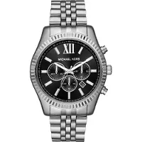 Michael Kors Montre à affichage analogique 'LEXINGTON' noir / argent