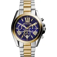 Michael Kors Montre à affichage analogique 'Bradshaw' bleu / or / argent
