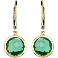 Elli Boucles d'oreilles 'Quarz' or / émeraude