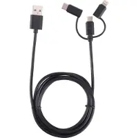 ISY Câble Usb - Usb-c / Microusb Lighting 1.6 M Noir (iuc-3100)