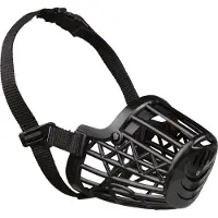 Trixie Muselière en plastique taille M 22 cm noir