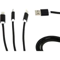 Gembird USB 3-in-1-Ladekabel,Lightning/USB-C/Micro schw, 1m