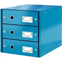 Leitz Bloc à 3 tiroirs Click + Store , en carton, bleu