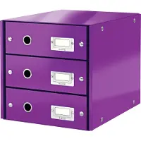Leitz Module à 3 tiroirs Click + Store , en carton, violet