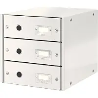 Leitz Module à 3 tiroirs Click + Store , en carton, blanc