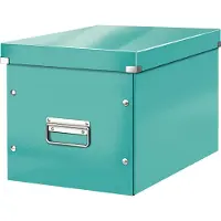 Leitz Boîte de rangement Click + Store , en carton, l. 320 x P 360 x H 260 mm, bleu pétrole