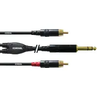 Cordial Câble Y Bretelle Jack Stéréo/2 RCA 90 CM