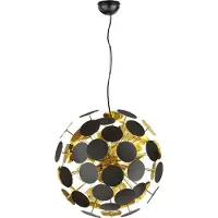 TRIO Lampe à suspension Discalgo 54 cm noir avec or