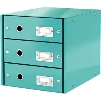 Leitz Module à 3 tiroirs Click + Store , en carton, bleu pétrole