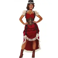 Guirca Steampunk Woman Costume Rouge M