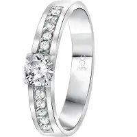 Lucardi Bague 'Florence' argent / transparent