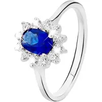 Lucardi Bague bleu / argent / transparent
