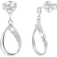 Lucardi Boucles d'oreilles argent / transparent