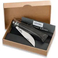 Opinel 8 Ebony Wgift Box Pocket Knife Argenté