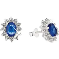 Lucardi Boucles d'oreilles saphir / argent / transparent