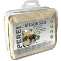 Perel Toile d'ombrage, perméable à l'eau, perméable à l'air, 5 x 5 m, 180 g/m², HDPE, carré, champagne