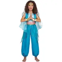 MOM Arab Princess Girl Costume Bleu 5-6 Years Enfants