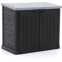 Keter Coffre Jardin 1200 L Noir Rangement Extérieur Grande Capacité - Intratone
