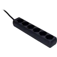 Procab Bloc multiprise - 6 prises - Schuko mâle vers 6x Schuko femelle - Jus