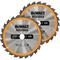 DeWalt Set de Lames pour Scies Circulaires 250 mm 3 pièces 24T (2x), 48T
