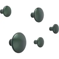 Muuto Dots Metal Lot de Hooks Dark Green | Set of 5