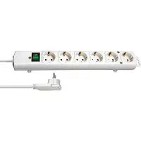 Brennenstuhl Grendosa Comfort-Line 6-Way 2.00 m White - Grounded Plug TYPE F