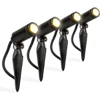 QAZQA Ensemble de 4 spots de jardin noirs avec LED IP68 - Garly