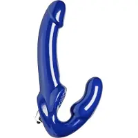 Strap U Revolver II - gode ceinture vibrant - silicone bleu