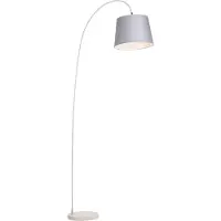QAZQA Lampadaire arc moderne avec abat-jour gris - Bend