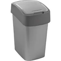 Curver Poubelle 25 L 26 X 34 X H47 Cm Argent-anthracite - Flip -
