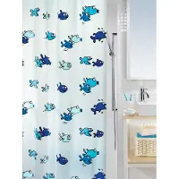 Spirella Rideau de douche PEVA HUGO 180x200cm Bleu et Blanc