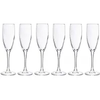 COSY&TRENDY Lot De 6 Flûtes À Champagne En Verre, Transparent, 19 Cl