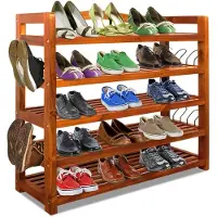 Casaria Meuble à chaussures en bois d'acacia - 5 étages