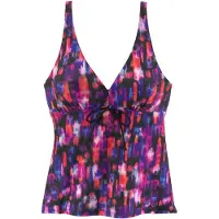 LASCANA Haut de tankini violet foncé / rose foncé / noir