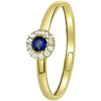 Lucardi Bague 'Klassisch' bleu marine / or / transparent
