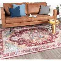 FRAAI Tapis vintage - Azara Rouge | 140x200 cm | Rectangulaire | Tissage plat