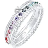 Elli Bague 'Rainbow' mélange de couleurs / argent