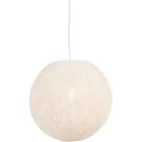 QAZQA Lampe suspendue style champêtre sphère blanche 35cm - Corda