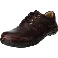 Clarks pour homme. 20339005 Nature Three chaussures en cuir marron (39.5), Plat, Lacets, Casuel