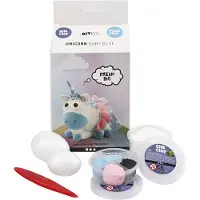 Foam Clay Kit de modelage - - FUNNY FRIENDS LICORNE BLEU - 4 couleurs - Pâte à paillettes - Styromousse