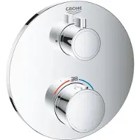 GROHE Grohtherm mitigeur de douche thermostatique, pour Rapido SmartBox, 1 vanne d'arrêt, chrome, rond, 24075000