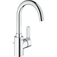 GROHE EHM lavabo Eurostyle C L-Size noir bec tube avec vidage chromé