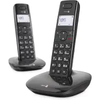 Doro Comfort 1010 Duo Téléphone sans Fil DECT pour Seniors avec Fonction d'Appel Interne/Intercom et Compatible avec Appareils Auditifs (Duo/Noir)