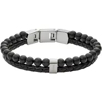 Fossil Bracelet Homme Vintage Casual en pierre semi-précieuse et acier inoxydable JF02763040