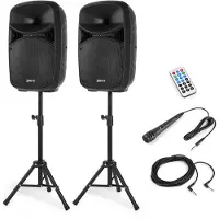 VONYX VPS102A Plug & Play Kit d'enceintes 600W avec supports