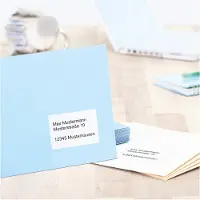 Sans marque Étiquettes d'adresse 4268, adhésives permanentes, imprimables, L 99,1 x H 57 mm, papier FSC, blanc, 1000 pièces/100 feuilles