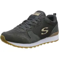 SKECHERS Femme Retros-og 85-goldn Gurl Baskets, Gris Charcoal Suede Nylon Mesh Rose Gold Trim Ccl, 38 EU