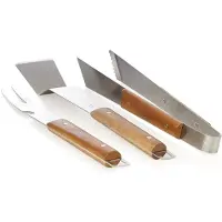 Point-Virgule Ensemble d'outils pour barbecue en bois 3 pièces