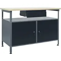 vidaXL Établi Noir 120x60x85 cm Acier