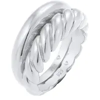 Elli PREMIUM Bague 'Twisted' argent